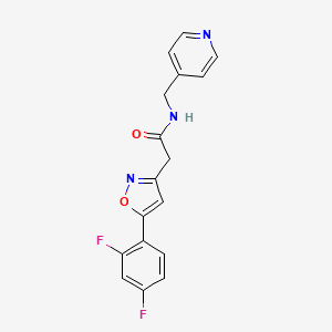 molecular formula C17H13F2N3O2 B2435552 2-(5-(2,4-difluorophenyl)isoxazol-3-yl)-N-(pyridin-4-ylmethyl)acetamide CAS No. 1105242-72-5
