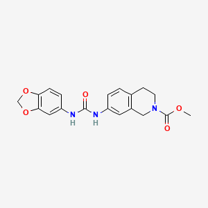 molecular formula C19H19N3O5 B2435553 methyl 7-(3-(benzo[d][1,3]dioxol-5-yl)ureido)-3,4-dihydroisoquinoline-2(1H)-carboxylate CAS No. 1448075-84-0