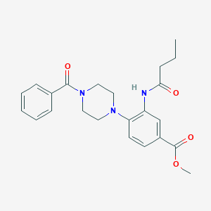 molecular formula C23H27N3O4 B243556 Methyl 4-(4-benzoyl-1-piperazinyl)-3-(butyrylamino)benzoate 