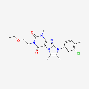 molecular formula C21H24ClN5O3 B2435561 6-(3-Chloro-4-methylphenyl)-2-(2-ethoxyethyl)-4,7,8-trimethylpurino[7,8-a]imidazole-1,3-dione CAS No. 878733-46-1