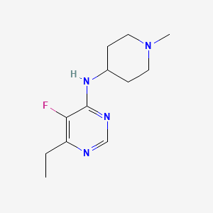 molecular formula C12H19FN4 B2435565 6-乙基-5-氟-N-(1-甲基哌啶-4-基)嘧啶-4-胺 CAS No. 1917978-44-9