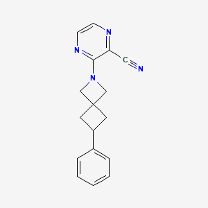 molecular formula C17H16N4 B2435567 3-(6-Phenyl-2-azaspiro[3.3]heptan-2-yl)pyrazine-2-carbonitrile CAS No. 2379986-65-7