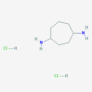 molecular formula C7H18Cl2N2 B2435569 Cycloheptane-1,4-diamine;dihydrochloride CAS No. 2413884-99-6