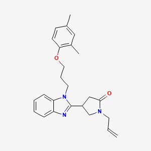 molecular formula C25H29N3O2 B2435571 4-[1-[3-(2,4-Dimethylphenoxy)propyl]benzimidazol-2-yl]-1-prop-2-enylpyrrolidin-2-one CAS No. 878692-57-0