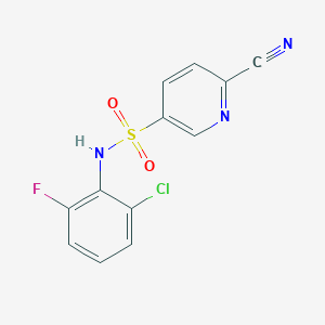 molecular formula C12H7ClFN3O2S B2435583 N-(2-氯-6-氟苯基)-6-氰基吡啶-3-磺酰胺 CAS No. 1645352-27-7