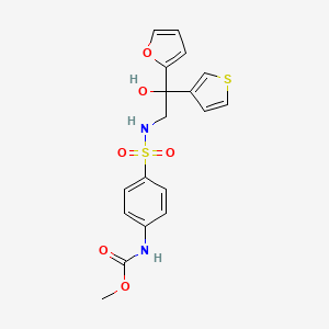 molecular formula C18H18N2O6S2 B2435586 methyl (4-(N-(2-(furan-2-yl)-2-hydroxy-2-(thiophen-3-yl)ethyl)sulfamoyl)phenyl)carbamate CAS No. 2034397-83-4
