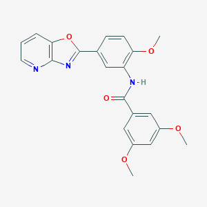 molecular formula C22H19N3O5 B243559 3,5-dimethoxy-N-(2-methoxy-5-[1,3]oxazolo[4,5-b]pyridin-2-ylphenyl)benzamide 