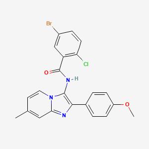 molecular formula C22H17BrClN3O2 B2435590 5-bromo-2-chloro-N-[2-(4-methoxyphenyl)-7-methylimidazo[1,2-a]pyridin-3-yl]benzamide CAS No. 850931-36-1