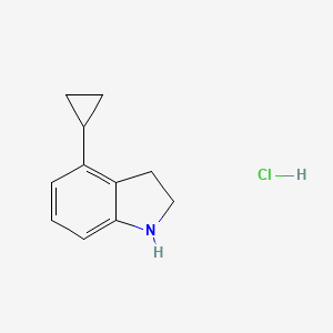 molecular formula C11H14ClN B2435594 4-Cyclopropyl-2,3-dihydro-1H-indole;hydrochloride CAS No. 2470436-10-1