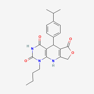 13-Butyl-8-[4-(propan-2-yl)phenyl]-5-oxa-2,11,13-triazatricyclo[7.4.0.0^{3,7}]trideca-1(9),3(7)-diene-6,10,12-trione