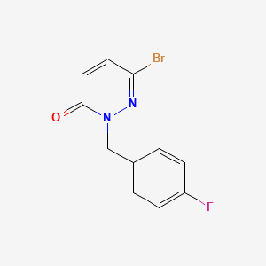 molecular formula C11H8BrFN2O B2435606 6-溴-2-(4-氟苄基)嘧啶嗪-3(2H)-酮 CAS No. 2089856-14-2