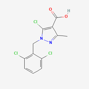 molecular formula C12H9Cl3N2O2 B2435607 5-Chloro-1-[(2,6-dichlorophenyl)methyl]-3-methylpyrazole-4-carboxylic acid CAS No. 926257-56-9