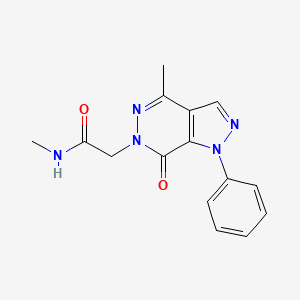 molecular formula C15H15N5O2 B2435611 N-メチル-2-(4-メチル-7-オキソ-1-フェニル-1H-ピラゾロ[3,4-d]ピリダジン-6(7H)-イル)アセトアミド CAS No. 941972-84-5