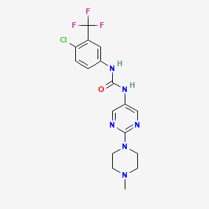 molecular formula C17H18ClF3N6O B2435612 1-(4-Chloro-3-(trifluoromethyl)phenyl)-3-(2-(4-methylpiperazin-1-yl)pyrimidin-5-yl)urea CAS No. 1396813-64-1