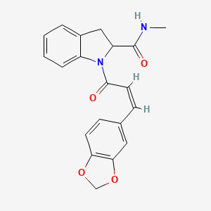 molecular formula C20H18N2O4 B2435614 (Z)-1-(3-(benzo[d][1,3]dioxol-5-yl)acryloyl)-N-methylindoline-2-carboxamide CAS No. 1103514-32-4
