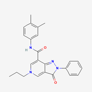 N-(3,4-dimethylphenyl)-3-oxo-2-phenyl-5-propyl-3,5-dihydro-2H-pyrazolo[4,3-c]pyridine-7-carboxamide