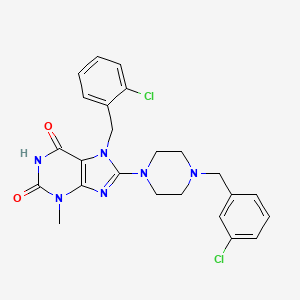 7-(2-chlorobenzyl)-8-(4-(3-chlorobenzyl)piperazin-1-yl)-3-methyl-1H-purine-2,6(3H,7H)-dione