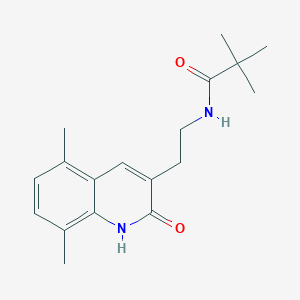 N-[2-(5,8-dimethyl-2-oxo-1H-quinolin-3-yl)ethyl]-2,2-dimethylpropanamide