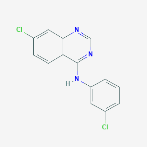 molecular formula C14H9Cl2N3 B2435628 7-氯-N-(3-氯苯基)喹唑啉-4-胺 CAS No. 146885-08-7