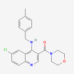 molecular formula C22H22ClN3O2 B2435630 {6-Chloro-4-[(4-methylbenzyl)amino]quinolin-3-yl}(morpholin-4-yl)methanone CAS No. 1326900-09-7