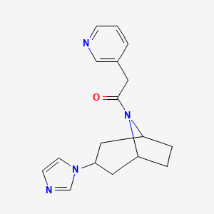 molecular formula C17H20N4O B2435631 1-((1R,5S)-3-(1H-imidazol-1-yl)-8-azabicyclo[3.2.1]octan-8-yl)-2-(pyridin-3-yl)ethan-1-one CAS No. 2320818-17-3