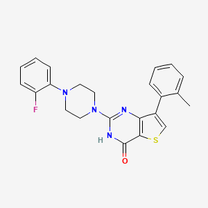 molecular formula C23H21FN4OS B2435640 2-[4-(2-fluorophenyl)piperazin-1-yl]-7-(2-methylphenyl)thieno[3,2-d]pyrimidin-4(3H)-one CAS No. 1243060-12-9