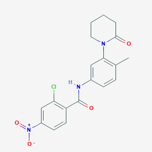 2-chloro-N-(4-methyl-3-(2-oxopiperidin-1-yl)phenyl)-4-nitrobenzamide