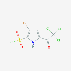 molecular formula C6H2BrCl4NO3S B2435645 3-bromo-5-(trichloroacetyl)-1H-pyrrole-2-sulfonyl chloride CAS No. 949204-56-2