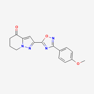 molecular formula C16H14N4O3 B2435646 2-[3-(4-methoxyphenyl)-1,2,4-oxadiazol-5-yl]-6,7-dihydropyrazolo[1,5-a]pyridin-4(5H)-one CAS No. 1986428-02-7