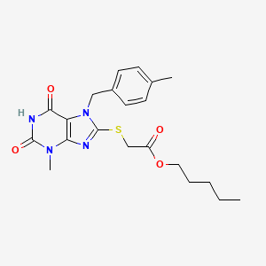 Pentyl 2-[3-methyl-7-[(4-methylphenyl)methyl]-2,6-dioxopurin-8-yl]sulfanylacetate