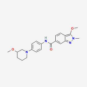 3-methoxy-N-[4-(3-methoxypiperidin-1-yl)phenyl]-2-methyl-2H-indazole-6-carboxamide