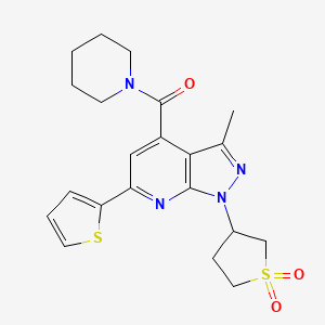 (1-(1,1-dioxidotetrahydrothiophen-3-yl)-3-methyl-6-(thiophen-2-yl)-1H-pyrazolo[3,4-b]pyridin-4-yl)(piperidin-1-yl)methanone