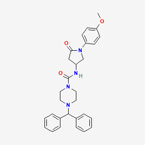4-benzhydryl-N-(1-(4-methoxyphenyl)-5-oxopyrrolidin-3-yl)piperazine-1-carboxamide