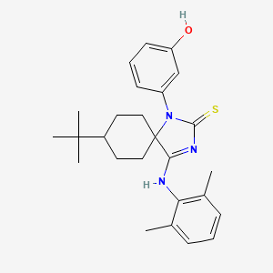 (Z)-8-(tert-butyl)-4-((2,6-dimethylphenyl)imino)-1-(3-hydroxyphenyl)-1,3-diazaspiro[4.5]decane-2-thione