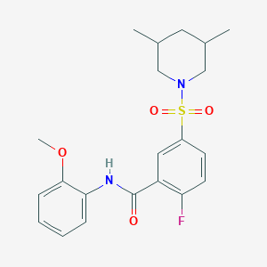 5-((3,5-dimethylpiperidin-1-yl)sulfonyl)-2-fluoro-N-(2-methoxyphenyl)benzamide
