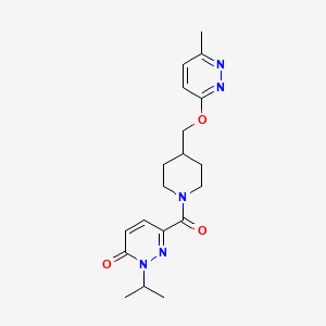 molecular formula C19H25N5O3 B2435673 6-[4-[(6-Methylpyridazin-3-yl)oxymethyl]piperidine-1-carbonyl]-2-propan-2-ylpyridazin-3-one CAS No. 2320382-36-1