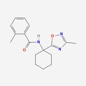 2-methyl-N-(1-(3-methyl-1,2,4-oxadiazol-5-yl)cyclohexyl)benzamide