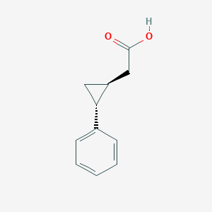 molecular formula C11H12O2 B2435682 2-[(1S,2R)-2-phenylcyclopropyl]acetic acid CAS No. 1808724-36-8; 21024-66-8