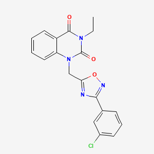 molecular formula C19H15ClN4O3 B2435683 1-((3-(3-Chlorphenyl)-1,2,4-oxadiazol-5-yl)methyl)-3-ethylchinazolin-2,4(1H,3H)-dion CAS No. 1207011-99-1