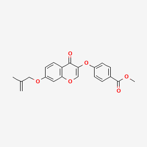 molecular formula C21H18O6 B2435686 methyl 4-({7-[(2-methylprop-2-en-1-yl)oxy]-4-oxo-4H-chromen-3-yl}oxy)benzoate CAS No. 858769-56-9