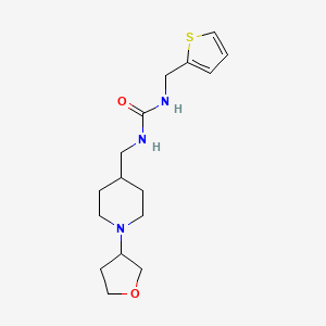 molecular formula C16H25N3O2S B2435687 1-((1-(Tetrahydrofuran-3-yl)piperidin-4-yl)methyl)-3-(thiophen-2-ylmethyl)urea CAS No. 2034291-21-7