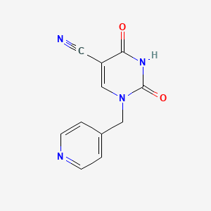 molecular formula C11H8N4O2 B2435688 2,4-Dioxo-1-(4-pyridinylmethyl)-1,2,3,4-tetrahydro-5-pyrimidinecarbonitrile CAS No. 341966-23-2