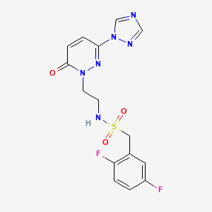 molecular formula C15H14F2N6O3S B2435698 1-(2,5-二氟苯基)-N-(2-(6-氧代-3-(1H-1,2,4-三唑-1-基)嘧啶-1(6H)-基)乙基)甲磺酰胺 CAS No. 1797184-18-9