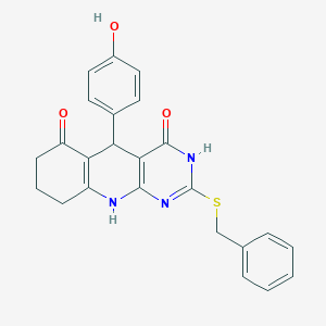 2-(benzylsulfanyl)-5-(4-hydroxyphenyl)-5,8,9,10-tetrahydropyrimido[4,5-b]quinoline-4,6(3H,7H)-dione