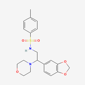 molecular formula C20H24N2O5S B2435713 N-(2-(benzo[d][1,3]dioxol-5-yl)-2-morpholinoethyl)-4-methylbenzenesulfonamide CAS No. 887218-92-0