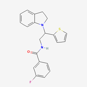 3-fluoro-N-(2-(indolin-1-yl)-2-(thiophen-2-yl)ethyl)benzamide