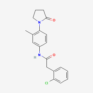 molecular formula C19H19ClN2O2 B2435736 2-(2-chlorophenyl)-N-(3-methyl-4-(2-oxopyrrolidin-1-yl)phenyl)acetamide CAS No. 1210264-99-5