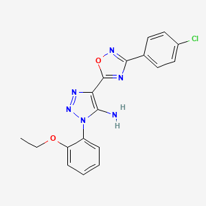 molecular formula C18H15ClN6O2 B2435737 5-Amino-1-(2-Ethoxyphenyl)-1H-1,2,3-Triazol-4-yl[3-(4-Chlorphenyl)-1,2,4-oxadiazol-5-yl] CAS No. 892778-34-6