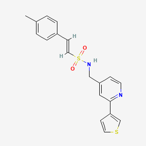 (E)-N-((2-(thiophen-3-yl)pyridin-4-yl)methyl)-2-(p-tolyl)ethenesulfonamide