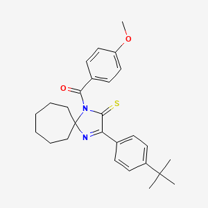 3-(4-Tert-butylphenyl)-1-(4-methoxybenzoyl)-1,4-diazaspiro[4.6]undec-3-ene-2-thione